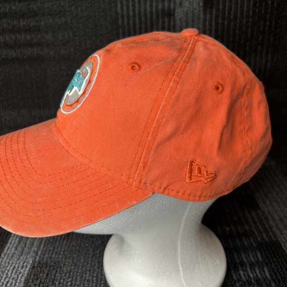 Miami Dolphins New Era NFL Football Distressed Buckle Strap OSFM Orange Cap/Hat - Picture 2 of 8